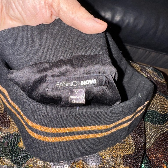 Camo Sequin Jogger Pants - Green, black and Gold - Picture 2 of 8